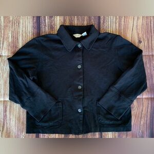 SOLD ✅ J. Jill Women's Long Sleeve Button Front Collared Black Blazer Jacket M